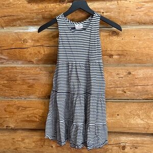 Hanna Andersson Navy & White Striped Tiered Tank Dress